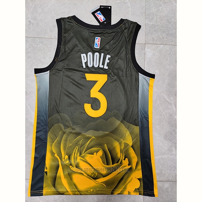 Camiseta Golden State Warriors Jordan Poole #3 Ciudad 2022-23 Negro